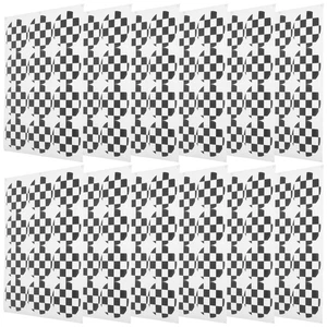 20 Pcs Candy Bag Sticker Decoration Checkered Decals Circle Label Stickers - Afbeelding 1 van 12