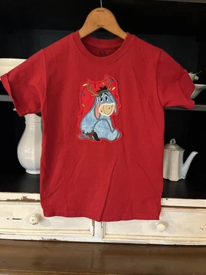 Winnie The Pooh Shirt  10/12 Red Walt Disney Cartoon Custom Embroidery Christmas - Image 1 of 4