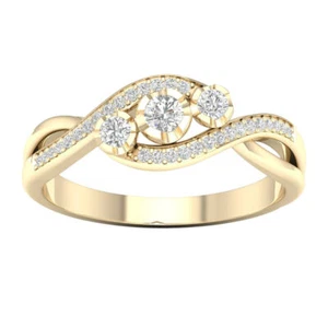 10k Yellow Gold 0.33Ct Diamond Engagement Ring Size-6.5, Clarity I2, Color H-I - Picture 1 of 8