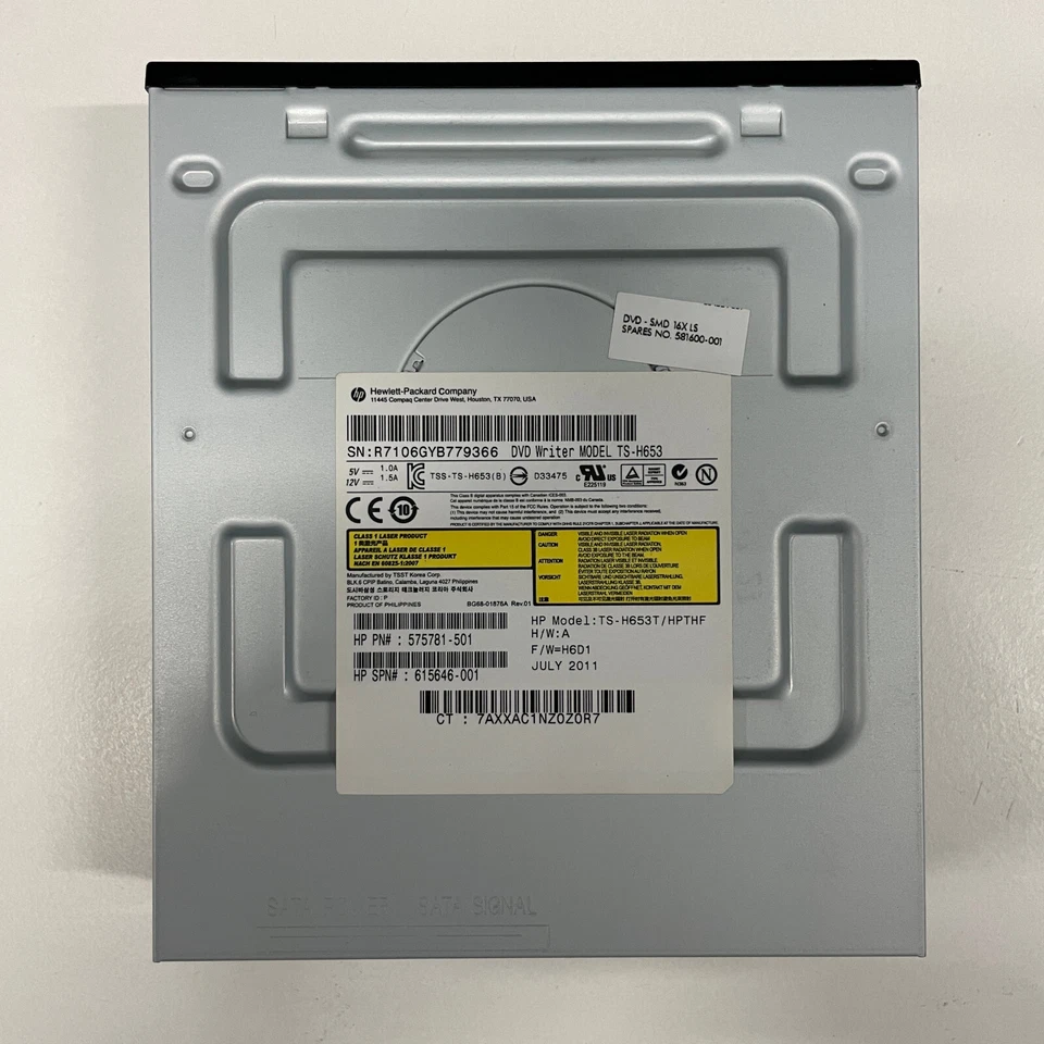 Toshiba Samsung TS-H653 DVD±RW DL SATA Optical Disk Drive HP 575781-501 F/W H6D1 - Image 1 of 4