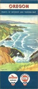1962 CHEVRON OIL Road Map OREGON Scenic Cover Portland Crater Lake National Park - Picture 1 of 4
