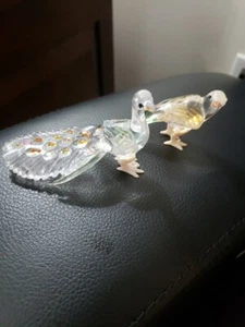 Vintage Hard Plastic ❤ Peacock & Bird Hong Kong Kitschy Hong Kong Figurines - Picture 1 of 8