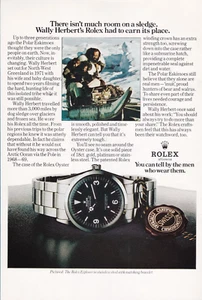 Pubblicità ROLEX Explorer Wally Herbert originale 1974 stampa d'epoca!! - Foto 1 di 1