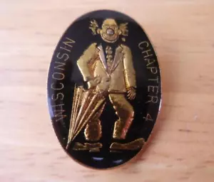 Wisconsin Clown Association Kapitel 4 ovale Krawatte/Hut/Anstecknadel - gold/schwarz - Bild 1 von 4