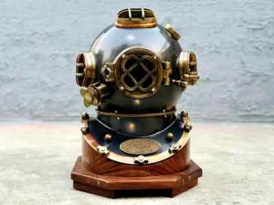 US Navy Deep Sea Diver Helmet Unique Nautical Display Decor & Christmas Presents - Image 1 of 4