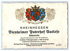 1970'S-80'S Dienheimer Vaterhof Uuslefe German Wine Label Original S44e