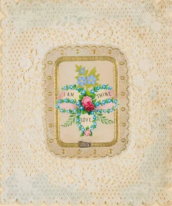 'I am thine Love', hacia 1850, folleto de felicitación romance desconocido (siglo XIX) - Imagen 1 de 4