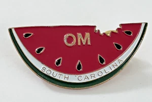 Vintage Odyssey of the Mind Watermelon OM South Carolina Lapel Pin - Picture 1 of 3