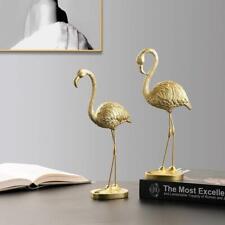 Tabletop Decor Pair of Golden Flamingos in Resin Home Decor Set of 2 Figurines