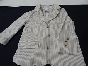 Janie and Jack Boys 12-18 Months Tan Striped Sports Coat Dressy Suit Jacket HTF - Picture 1 of 8