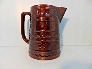 Vtg Brown Drip Marcrest Daisy & Dot Oven-Proof Stoneware Pitcher 8" BEAUTIFUL - Picture 1 of 12