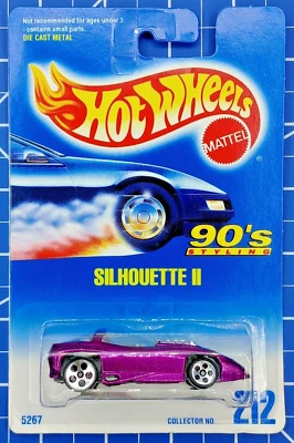 Hot Wheels 1991 Blue Card #212 Silhouette II Ultrahot Wheels 1:64 90's Styling - Image 1 of 4
