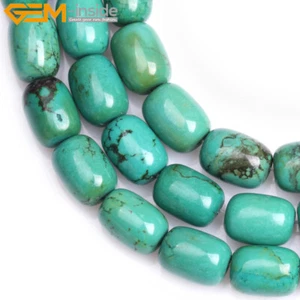Edelstein Säule Grün Türkis Lose Perlen für Schmuck Herstellung Strang 15 Zoll Zum Selbermachen - Bild 1 von 9