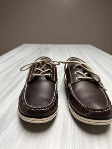 Chaps Brown Size 12 M Medium Slip On Casual Boat Shoes Lace Up Memory Foam - Picture 1 of 7