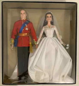 Barbie William and Catherine (Kate) Royal Wedding Set Gold Label 15% off Code - Picture 1 of 9