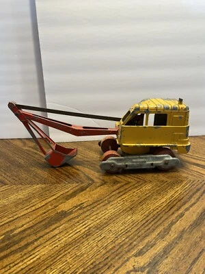 Vtg Antique Hubley Steam Shovel Excavator Wood Wheel Pressed Steel Toy  - Image 1 of 4