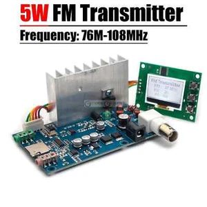 12V 5W Płyta nadajnika FM PLL Stereo Audio Cyfrowy wyświetlacz LCD do szynki - Zdjęcie 1 z 11