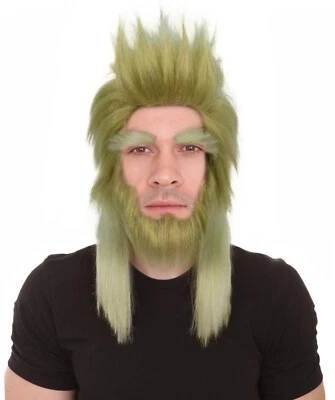 Peluca y barba cosplay de personajes de juegos en línea HPO para hombres adultos, HM-1648 Foto 1 de 4