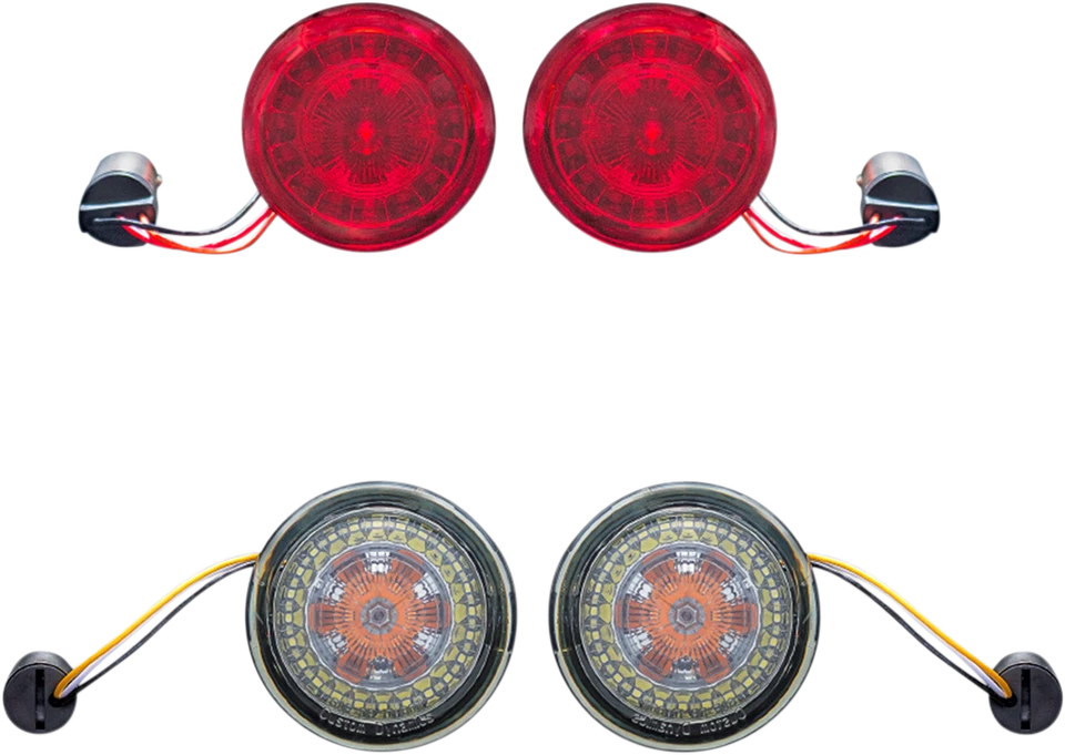 Custom Dynamics Porbeam Giro Signal Inserire Kit Cromo/Rosso #PB-BCM-KIT2 - Immagine 1 di 1