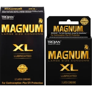 Trojan Magnum Lubricated Latex Condoms, Size XL - Picture 1 of 6