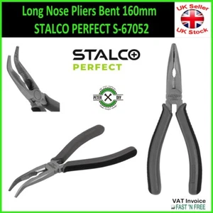 Long Nose Pliers Bent 160mm STALCO PERFECT S-67052 - Picture 1 of 1