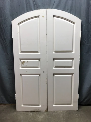 Antique Pair Arched Dome Top Shabby Wood Shutters 20X61 Old Vintage 1870-22B Cover