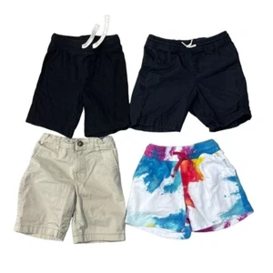 4 Pair Boy's Shorts Black Khaki Tie Die Old Navy Carters Size 4 - Picture 1 of 6