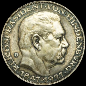 KARL GOETZ: Silber-Medaille 1927 D. PAUL VON HINDENBURG - AUF DEN 80. GEBURTSTAG - Bild 1 von 3