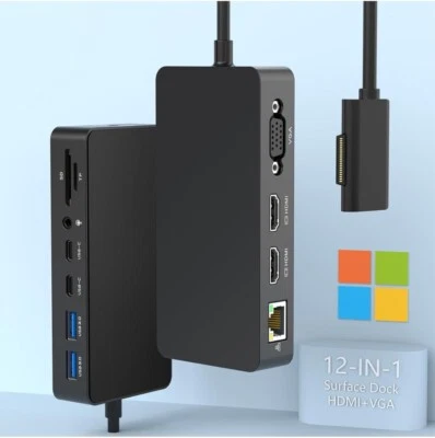 Surface Expansion Dock Triple Display, 12-in-1, Dual 4K HDMI+VGA For Surface Pro - Image 1 of 4