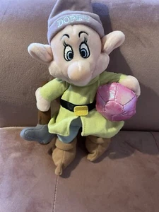 Rare Disney Store Snow White And The Seven Dwarfs Dopey Plush 9" Toy. Pick + Gem - Picture 1 of 8