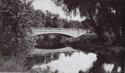  Vintage RPPC Cavin Street Bridge and Riverside Park, Ligonier Ind.  Postcard P1 - Image 1 of 3