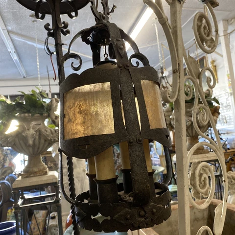 Spanish Revival Pendant Light With Mica Cover
