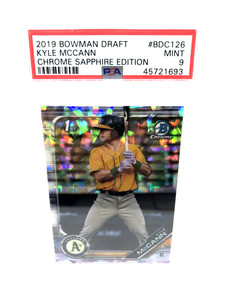 2019 Bowman Draft Chrome Kyle McCann 1st RC Sapphire Ref PSA 9 OAK A's 🆎️