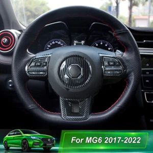 Cubierta de volante de coche de cuero negro perforado negro para MG MG6 2017- - Imagen 1 de 8