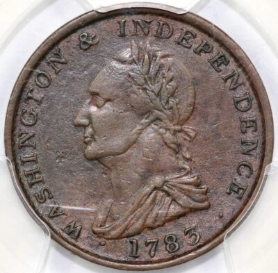 1783 Draped Bust, Button Washington and Independence PCGS XF Detail EX; Martin - Image 1 of 4