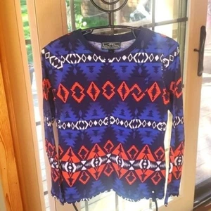 L-RL Lauren Active Ralph Lauren Multicolor Aztek Longsleeve Gr. S Top - Bild 1 von 10