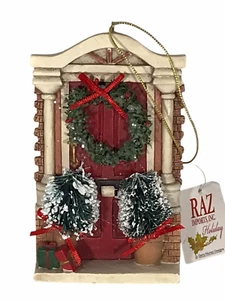 Weihnachten dekoriert Tür Ornament 2,75" x 4,5" Raz Import Urlaub Kranz - Bild 1 von 4