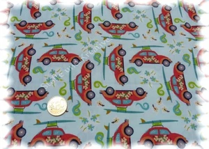 Surf Beetle aqua blau Baumwolle Popeline Flower Power Hilco Webware 50 cm - Bild 1 von 1