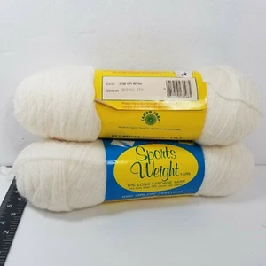 2 Skeins ~ Caron Sport's Weight Yarn 3 Ply ~ Off White 4oz each = 8oz 🧶 - Picture 1 of 3