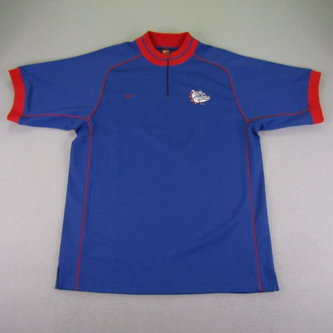 Nike Fresno State Bulldogs Shirt Large Blue Red 1/4 Zip Team Pullover Swoosh ^ Cover