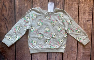 Toddler Girl 18-24 Months H&M Gray Unicorn Print Light Weight Pullover Sweater - Picture 1 of 1