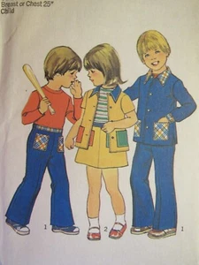 VTG 76 SIMPLICITY 7457 Boys/Girls Shirt-Jacket Skirt & Pants PATTERN 6/25B/C UC - Picture 1 of 3