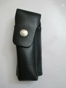 Französisches Militär schwarzes Leder Gürteltasche/Holster - Bild 1 von 5