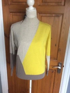 Ladies Wool Rich Blend Jumper by Autograph Size 6 Grey/Yellow NWT (RRP £49.50) - Picture 1 of 4