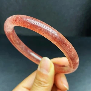 Natural Red Strawberry Crystal Quartz Bangle Inner Diameter 57mm AAAA - Picture 1 of 9
