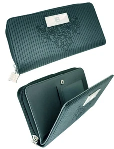 Women's Wallet Laura Biagiotti Jessa Line Teal Large Leather Cards Coins - Picture 1 of 1