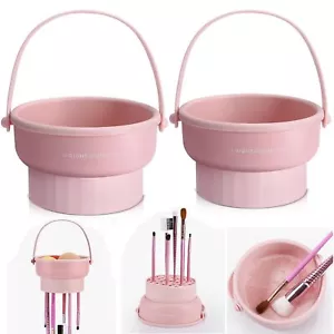 2pcs 3 in 1 Silicone Makeup Brush Cleaner Makeup Brush Cleaning Bowl - Picture 1 of 5