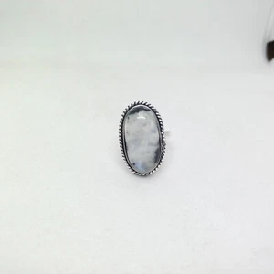 Rainbow Moonstone Gemstone 925 Silver Plated Brass Boho Statement Handmade Ring - Picture 1 of 4