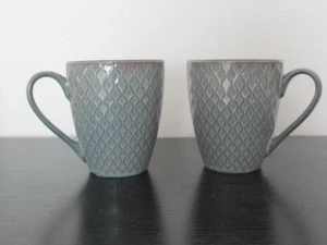 Food Network (2) Coffee Mugs Stoneware 8oz Burrata Gray Brown Interior 8oz - Picture 1 of 9