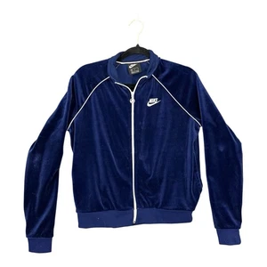 Vintage Nike Women’s Velour Tracksuit Jacket, Blue Size Medium Y2K - Picture 1 of 6